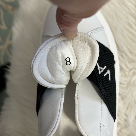 VALENTINO Slip-On Sneakers, Sz 8, Authentic, White Leather/Blk Elastic Band NEW - Picture 6 of 7